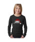 ფოტო #1 პროდუქტის Christmas Peeking Cat - Girl's Child Word Art Long Sleeve T-Shirt