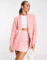 Фото #1 товара River Island co-ord slim three button blazer in pink