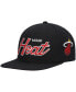 Фото #2 товара Men's Black Miami Heat Hardwood Classics Script 2.0 Snapback Hat