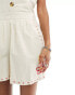 Фото #5 товара Native Youth embroidered detail linen shorts co-ord in neutral