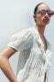 Фото #7 товара Блуза в романтическом стиле из смесового льна — zw collection ZARA