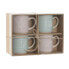 Набор из 4 кружек Mug Home ESPRIT Синий Розовый Керамика 355 ml 9,7 x 7 x 9,2 cm
