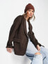 Фото #1 товара ASOS DESIGN smart oversized grandad wool mix blazer jacket in chocolate