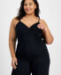 Фото #4 товара Trendy Plus Size Sleeveless Wide-Leg Jumpsuit, Created for Macy's