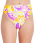 Фото #1 товара Give It A Swirl Printed High-Waist Bikini Bottoms