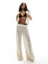 Фото #2 товара South Beach crochet beach trouser co-ord in cream