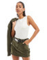 Фото #2 товара Stradivarius pocket detail mini skirt co-ord in khaki