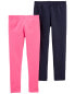 Фото #2 товара Kid 2-Pack Pink & Navy Leggings 5