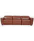 Фото #5 товара Lexanna 3-Pc. Leather Sofa with 2 Power Motion Recliners, Created for Macy's