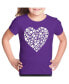 ფოტო #1 პროდუქტის Big Girl's Word Art T-shirt - Paw Prints Heart