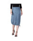 Modern Womens Denim Tencel Adjustable Hem Drawstring Skirt
