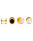 ფოტო #2 პროდუქტის Men's Double Sided Round Beveled Cufflink and Stud Set