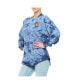 Women's Navy Nashville Predators Crystal-Dye Long Sleeve T-shirt