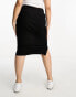 Фото #12 товара ASOS DESIGN Curve high waist midi pencil skirt in black