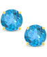 ფოტო #3 პროდუქტის Swiss Blue Topaz (1-1/8 ct. t.w.) Stud Earrings in 14K White or Yellow Gold