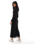 Фото #4 товара ASOS DESIGN sheer rib cardigan midi dress with button front in black