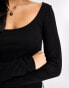 New Look long sleeve scoop body in black