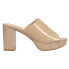 Фото #1 товара CL by Laundry Get On Platform Block Heels Womens Beige Casual Sandals IGAS19R6E