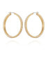 Фото #1 товара Gold-Tone Textured Rounded Hoop Earrings