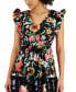 Фото #4 товара Women's Cotton Floral-Print Tie-Waist Midi Dress