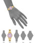 Women's Three Hand Quartz Round Gold-Tone Alloy Link Bracelet Watch, 30mm