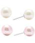 ფოტო #1 პროდუქტის 2-Pc. Set Pink & White Cultured Freshwater Pearl (9mm) Stud Earrings in Sterling Silver