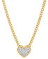 ფოტო #1 პროდუქტის Diamond Pavé Heart 18" Pendant Necklace (1/10 ct. t.w.) in 14k Gold-Plated Sterling Silver