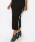 Фото #3 товара Plus Size Sequin Side Contrast Fold Over Midi Skirt