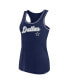 ფოტო #3 პროდუქტის Women's Navy Dallas Cowboys Wordmark Logo Racerback Scoop Neck Tank Top