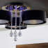 Lampa sufitowa Mdeco Glamour LAMPA sufitowa ELMDRS8006/3 TR BL MDECO metalowa OPRAWA z pilotem kryształki złote czarne