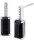 ფოტო #1 პროდუქტის Onyx Emerald-Cut & Diamond Accent Drop Earrings in Sterling Silver