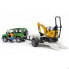 Фото #3 товара Bruder Land Rover Defender with trailer - CAT and man - Green,Yellow - 4 yr(s)