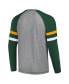 ფოტო #3 პროდუქტის Men's Gray, Green Green Bay Packers Kickoff Raglan Long Sleeve T-shirt