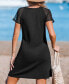 ფოტო #3 პროდუქტის Women's Eyelet Sleeve Ribbed Cover Up Dress