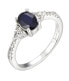 Фото #1 товара Beautiful silver ring with sapphire Precious Stone SRC0203S