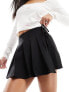 Фото #7 товара Miss Selfridge pleated wrap mini skort in black