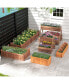 Фото #8 товара Wooden Raised Garden Bed Outdoor Rectangular Planter Box with Drainage Holes