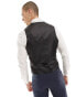 ASOS DESIGN slim suit waistcoat in wool mix texture in navy