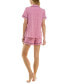 ფოტო #2 პროდუქტის Women's 2-Pc. Printed Short Pajamas Set