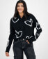 ფოტო #1 პროდუქტის Juniors' Novelty Hoodie Sweater