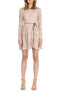 Фото #2 товара ML MONIQUE LHUILLIER 153172 Women's Lace Minidress Long Sleeve Blush Dress Sz. 8