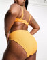 Simply Be high leg crinkle bikini bottom in yellow