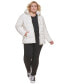 Фото #5 товара Women's Plus Size Faux-Fur-Trim Hooded Puffer Coat, Created for Macy's