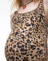 Topshop Maternity – Mehrfarbiger Badeanzug mit Leopardenmuster und tiefem Rückenausschnitt Леопардовый, 32 - фото #3