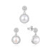 Silver jewelry set made of silver with real pearls AGSET205P (pendant, earrings)