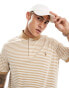 Polo Ralph Lauren icon logo strip pima cotton polo classic oversized fit in camel/white