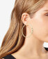 14K Gold-Plated and Crystal 3 Stone Hoop Earring