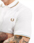 Fred Perry twin tipped polo shirt in white