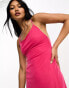 Фото #4 товара ASOS DESIGN square neck strappy maxi dress in bright pink