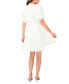 ფოტო #3 პროდუქტის Women's V-Neck Tiered Bubble Puff Sleeve Mini Dress